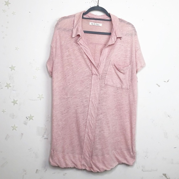 𝅺Free people The posh pink cotton linen tunic T-shirt - Picture 3 of 11